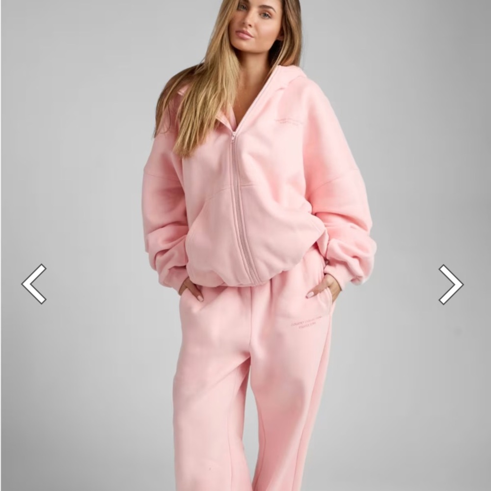 Comfrt Pastel Zip-up and Sweatpants Bubblegum